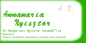 annamaria nyisztor business card